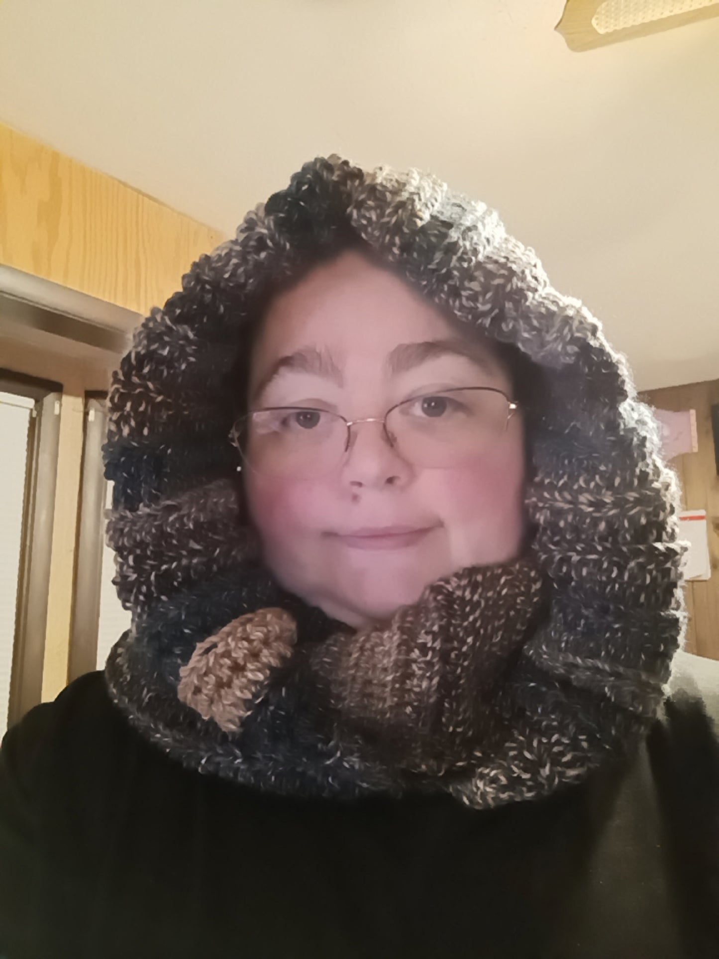 Hooded turtle neck scarf