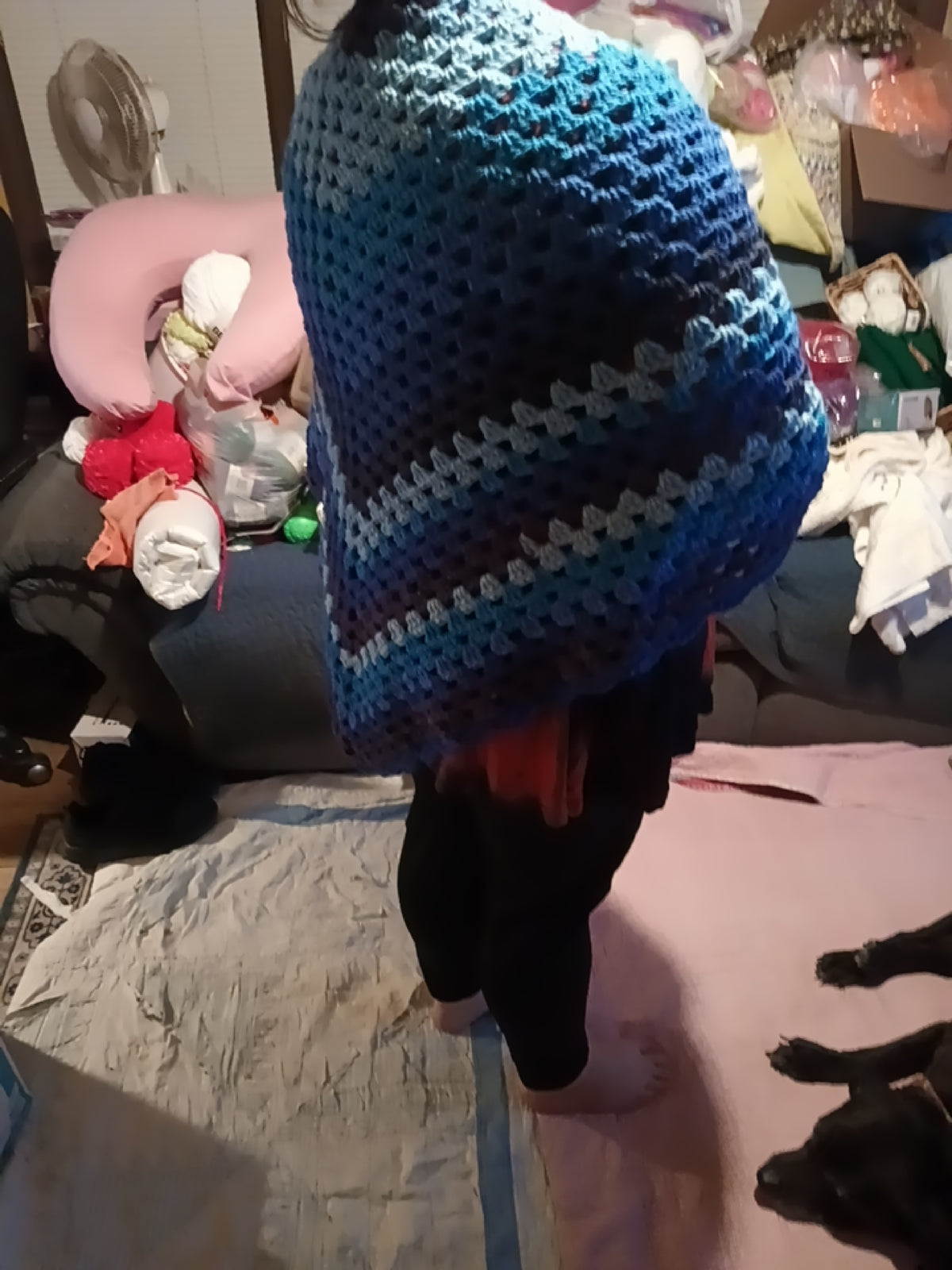 Blue ombre shawl