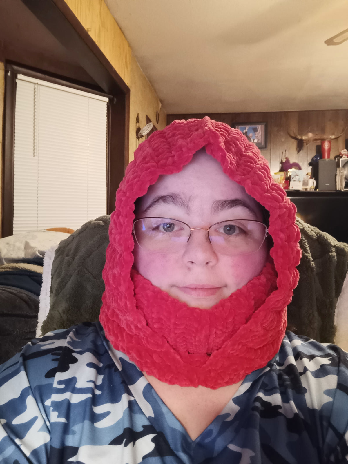 Hooded turtle neck scarf
