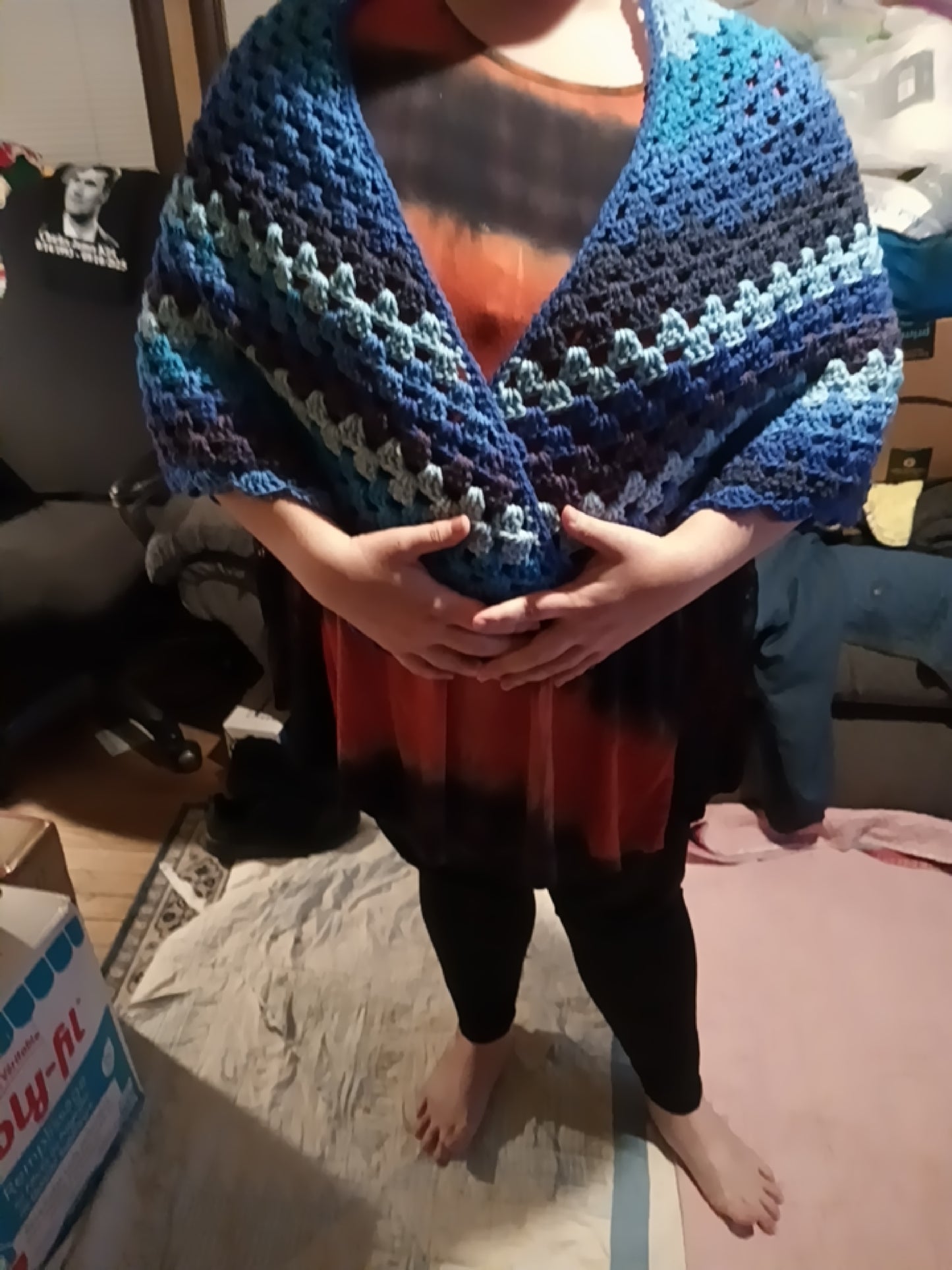 Blue ombre shawl