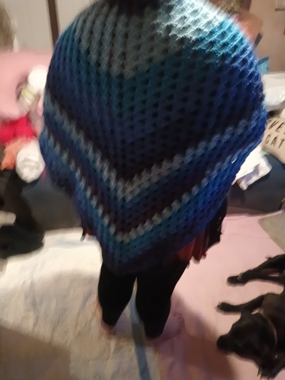 Blue ombre shawl