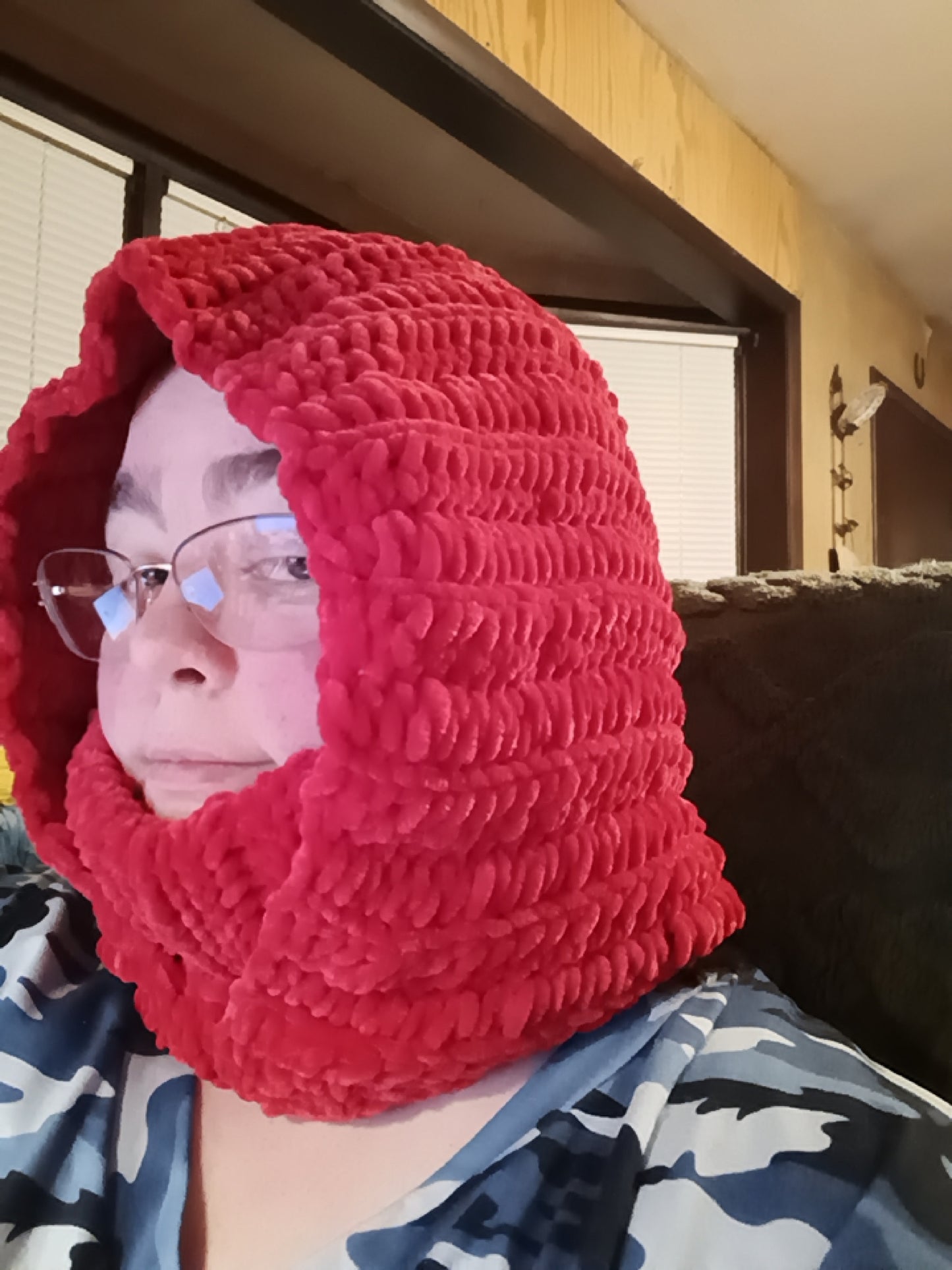 Hooded turtle neck scarf