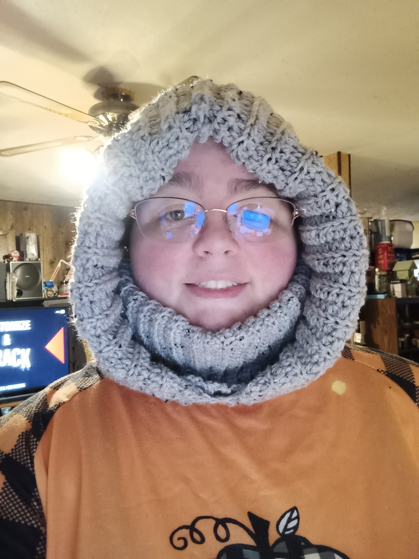 Hooded turtle neck scarf